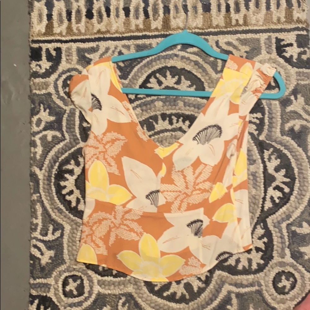 free people floral crop top